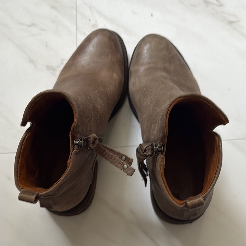 Franco Sarto Brown/Grey Leather Ankle Boots